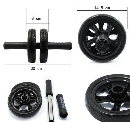 15cm Double-Wheel Abs Roller Non-Slip Silent Core Black