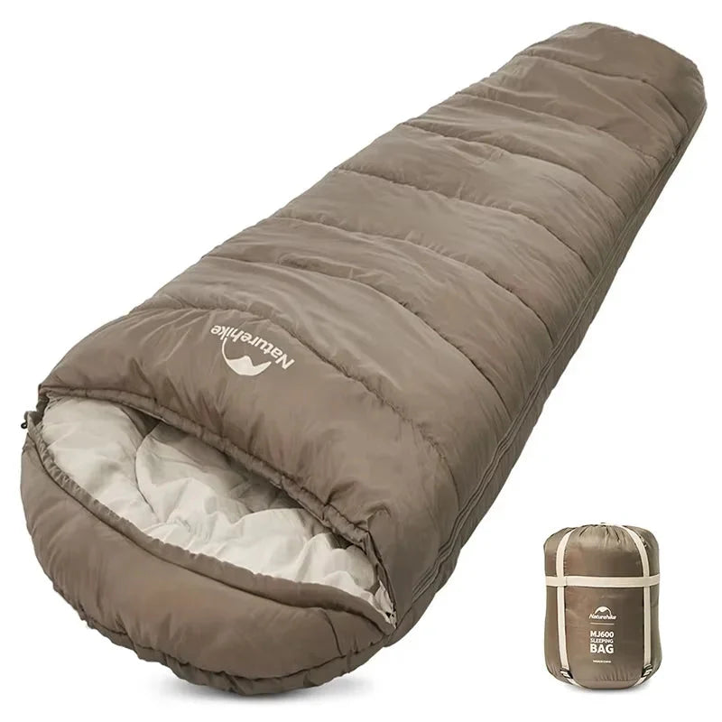 Mummy Sleeping Bag Lightweight Polyester Fill Brown