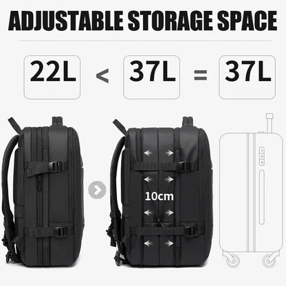 Expandable Travel Backpack Black