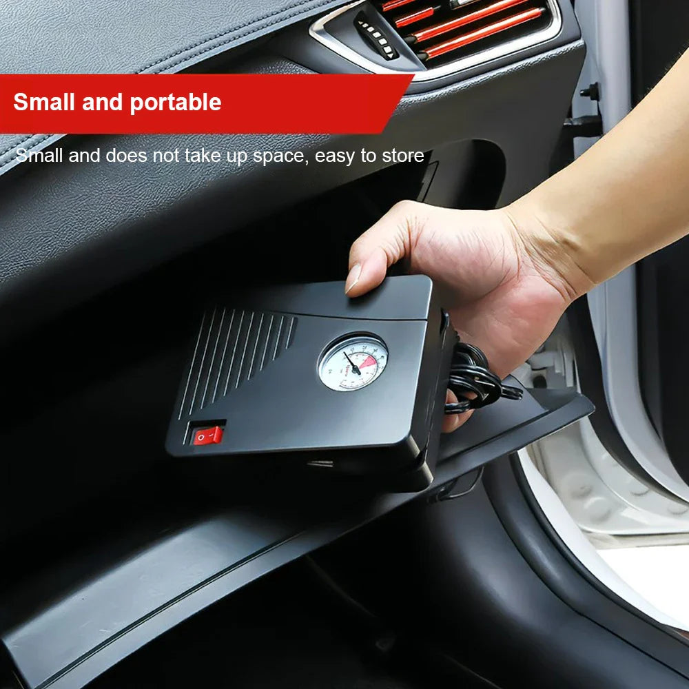 12V 96W Portable Tire Inflator 100PSI Mini Air Compressor Black
