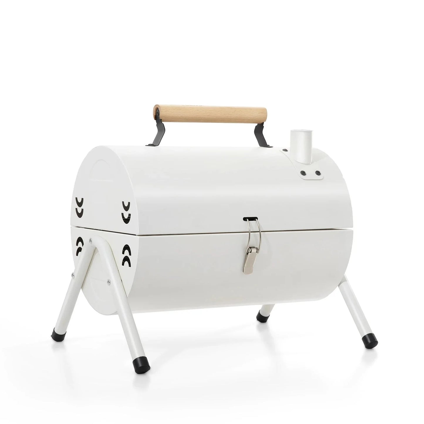 Dual-Side Portable Charcoal BBQ Grill Camping Stove White