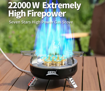 7-Core Camping Gas Stove Multi-Fuel Burner Black