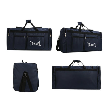 80L Foldable Waterproof Travel Duffel Bag Deep Blue