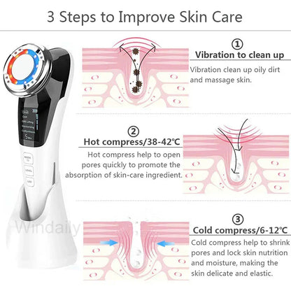 EMS Hot Cold Face Lifting Beauty Device - LED Photon Therapy