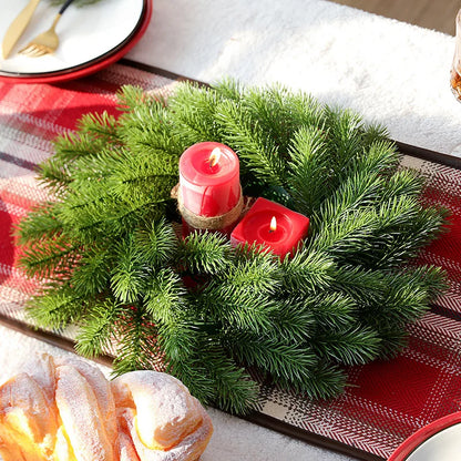 100pcs 10cm Christmas Pine Needle Artificial Plants - DIY Garland & Tree Decoration
