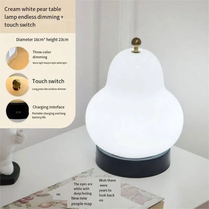 Elegant LED Cream Pear Table Lamp