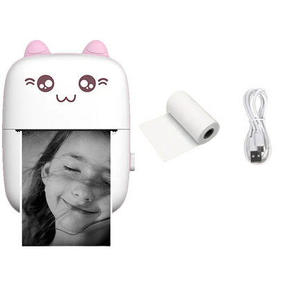 Portable Thermal Printer MINI - Wireless BT 203dpi Photo Label Memo Printing (Pink)