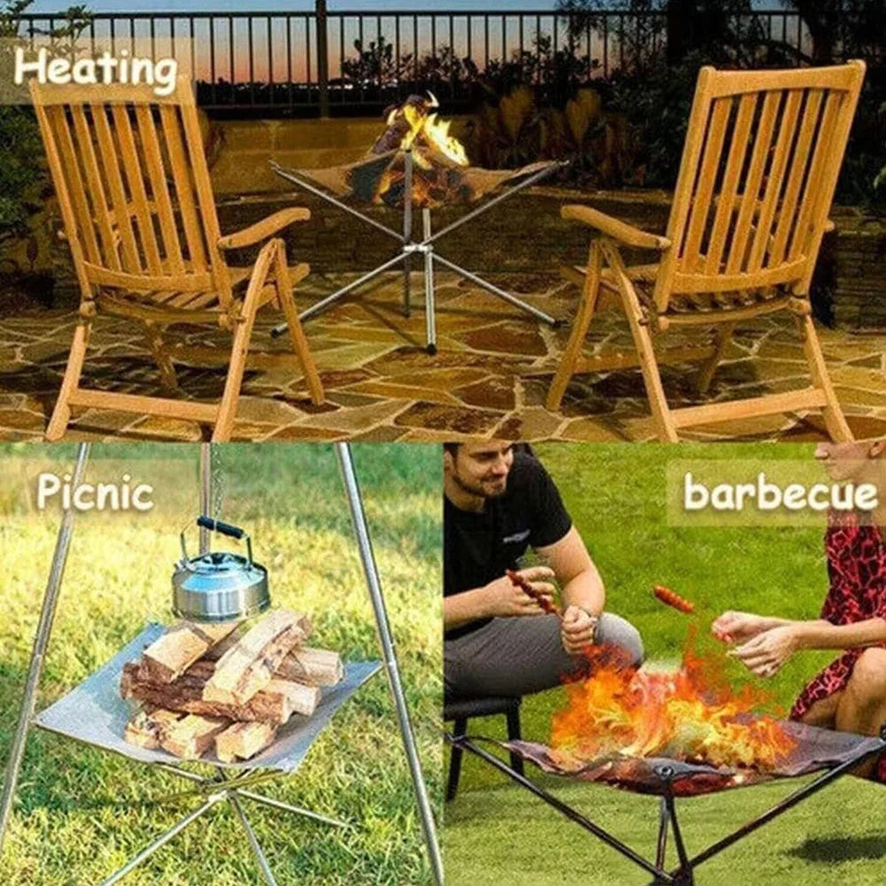 Foldable Stainless Steel Mesh Fire Pit Rack