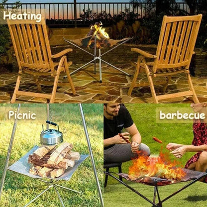 Foldable Stainless Steel Mesh Fire Pit Rack