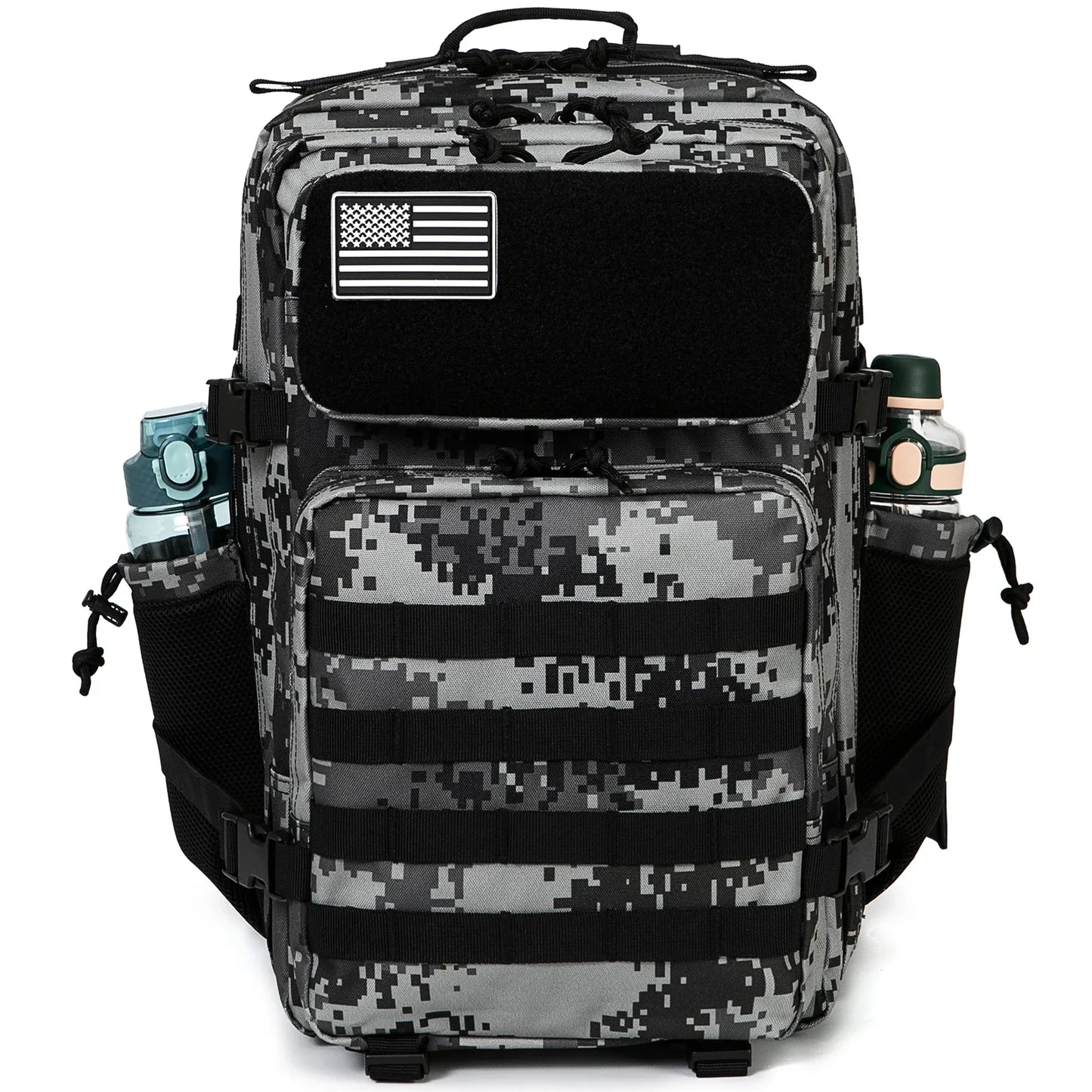 45L Tactical Backpack Waterproof Rucksack Black Camo