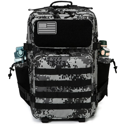 45L Tactical Backpack Waterproof Rucksack Black Camo