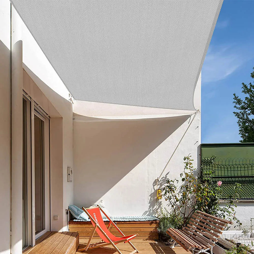 Waterproof Rectangle Sun Shade Sail Oxford Fabric Canopy Dark Gray