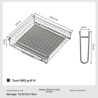 Stainless Steel Folding Toast Grill Net Gas Stove Grill Silver