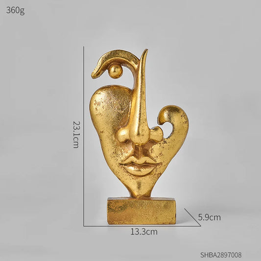 Sculpted Splendor: Elevate Your Space with Golden Face Art