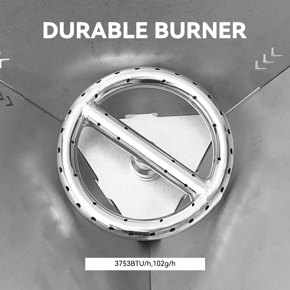 Antarcti Mini Gas Fire Pit Windproof Stainless Steel Heater Silver