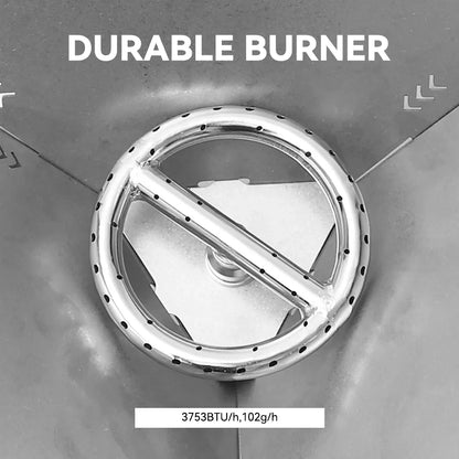 Antarcti Mini Gas Fire Pit Windproof Stainless Steel Heater Silver