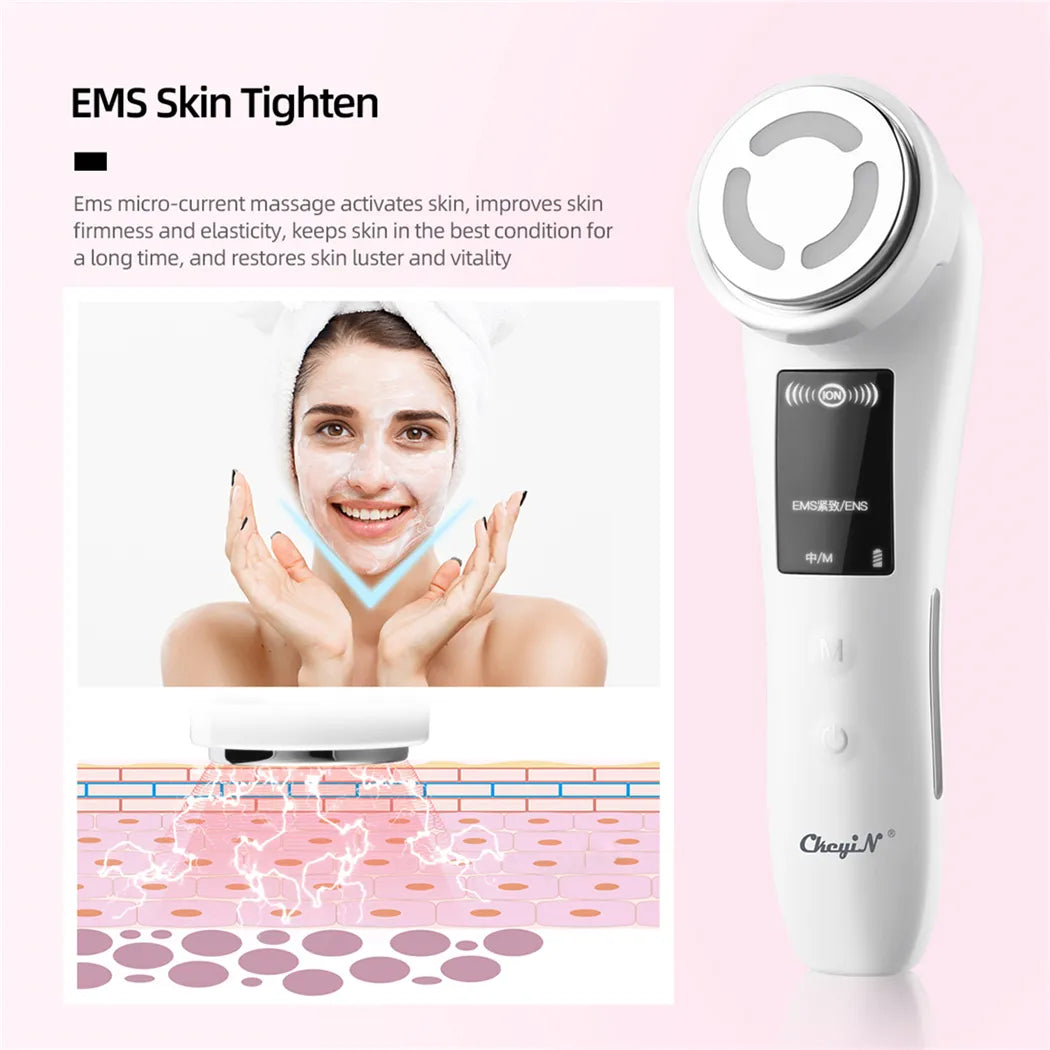 Ultrasonic Skin Scrubber, EMS Massager, LED Light Therapy Beauty - Illuminate, Lift, and Rejuvenate Your Skin