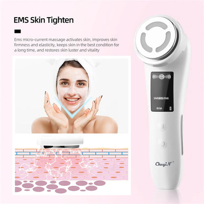 Ultrasonic Skin Scrubber, EMS Massager, LED Light Therapy Beauty - Illuminate, Lift, and Rejuvenate Your Skin