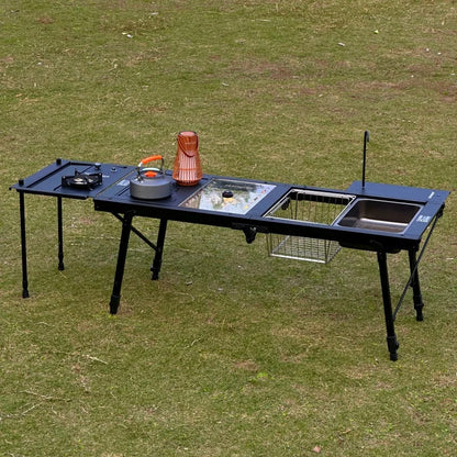 IGT 4-Unit Outdoor Camping Ultralight Folding Table Black