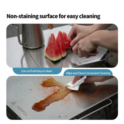 Outdoor Folding Steel Table Tactical Use Silver