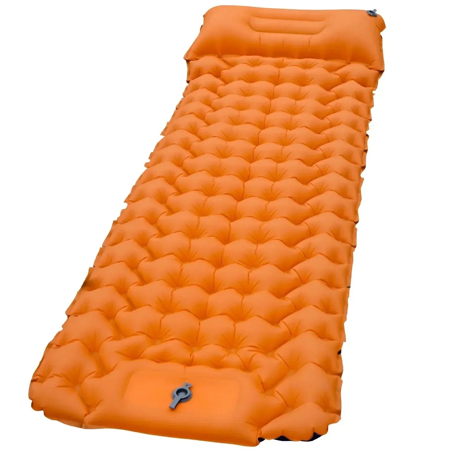 Sleeping Pad with Built-In Pillow Pump Orange