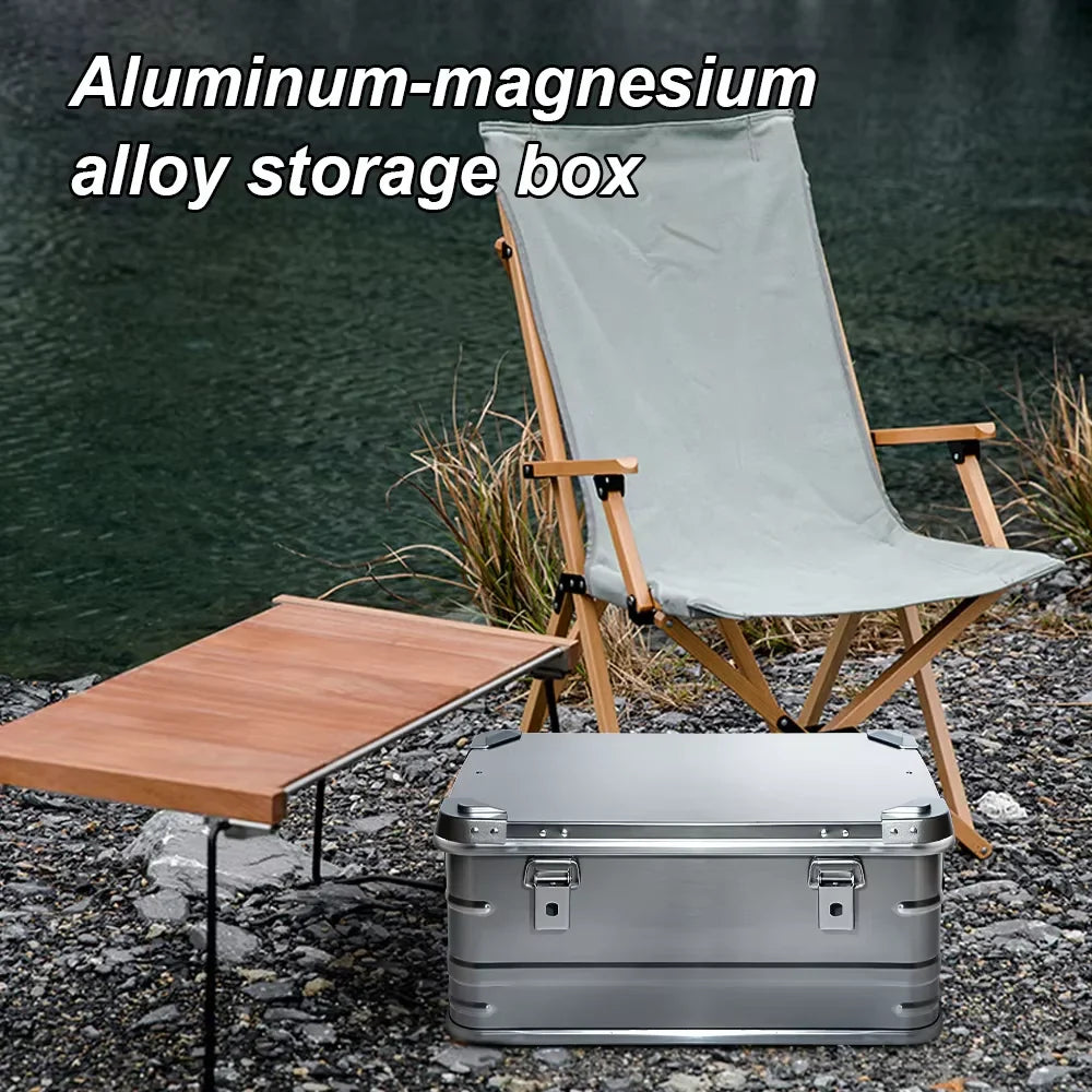 50L Outdoor Aluminum Alloy Storage Box Silver