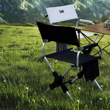 Foldable Aluminum Portable Camping Seat 100kg Capacity Black