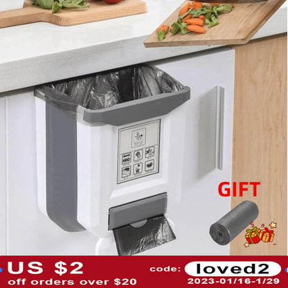 Foldable kitchen Trash Bin
