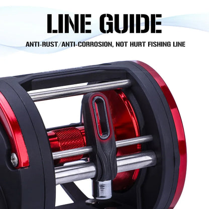 rolling Drum Fishing Reel 28kg Max DragRight Hand Red