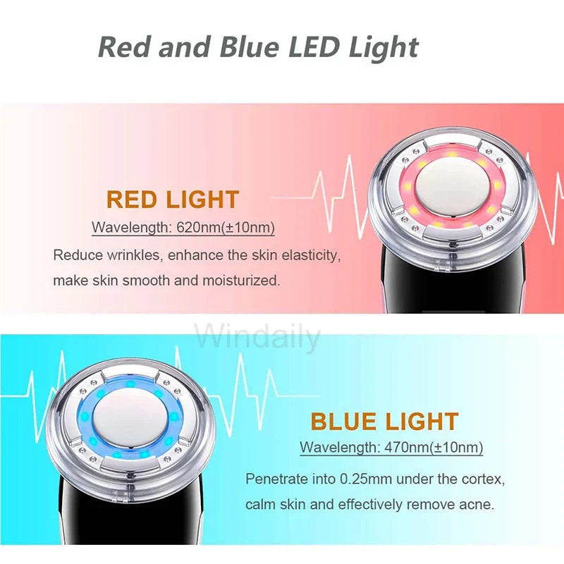 EMS Hot Cold Face Lifting Beauty Device - LED Photon Therapy