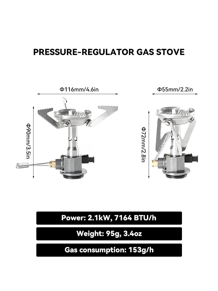 Pressure-Regulator Propane Camping Stove Silver