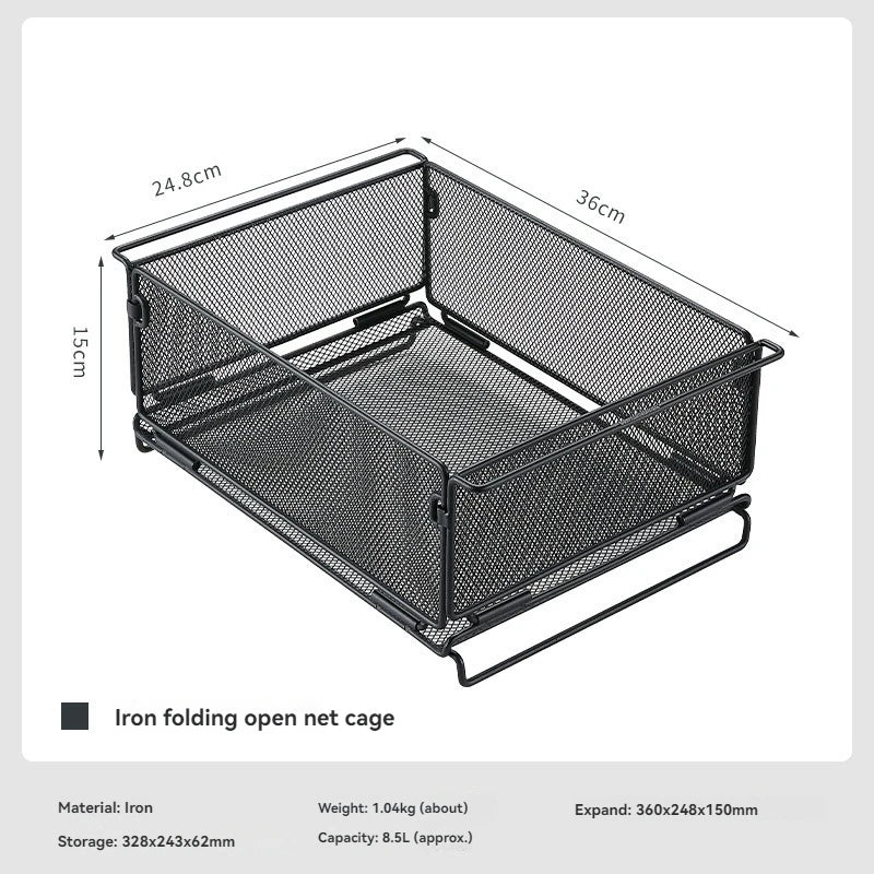 IGT Outdoor Table Unit Basket Storage Net Cage Silver