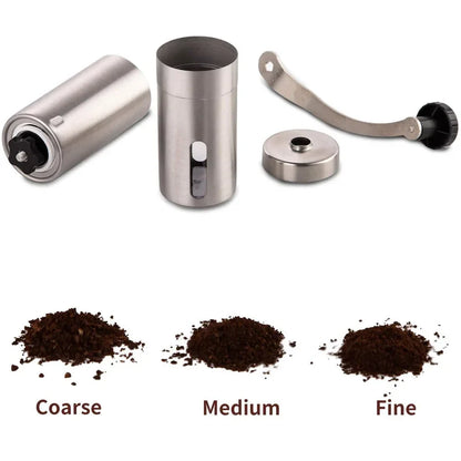 Manual Coffee Grinder Stainless Steel Hand Crank Conical Burr Grinder Silver