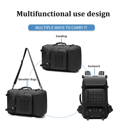 50L Travel Backpack Anti-Theft Design Black