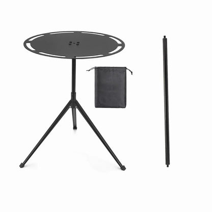 Round Camping Table with Telescopic Fishing Light Pole