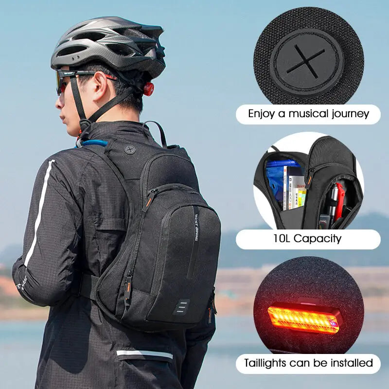 10L Ultralight Cycling Backpack with Hydration Water Bag Black