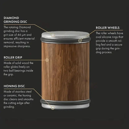 Woodle Rolling Knife Sharpener Kit Precision Roller Sharpener Brown
