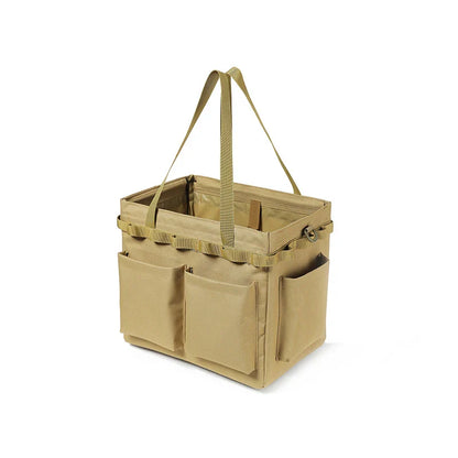 Multi-Functional Canvas Bag with Built-in Table Khaki