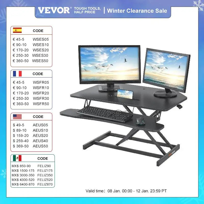 X-Frame Double-Layer Standing Desk Converter - Height Adjustable Sit-to-Stand Desk
