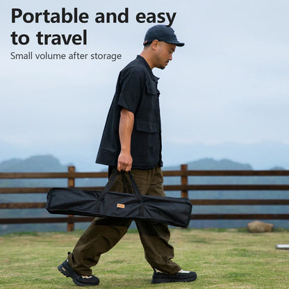 Multifunctional IGT Camping Table Adjustable Aluminum Alloy Black