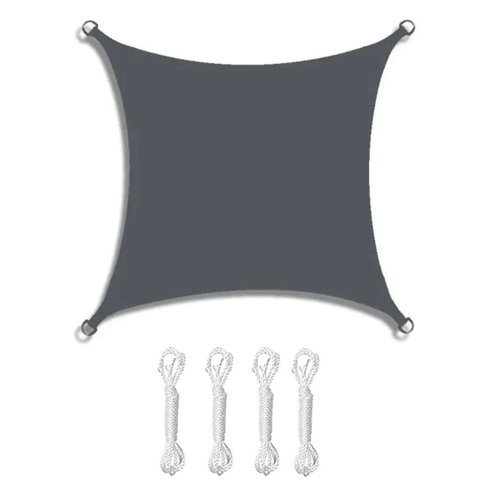 Waterproof Rectangle Sun Shade Sail Oxford Fabric Canopy Dark Gray
