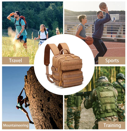 9L Tactical Sport Backpack Bug Out Bag Khaki