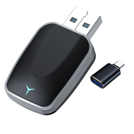 Wired to Wireless CarPlay Android Auto Adapter Black