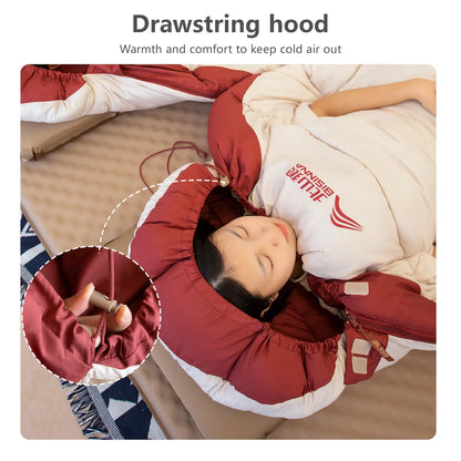 3-4 Season Wearable Sleeping Bag Lightweight Waterproof White