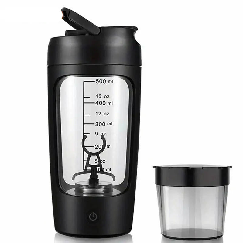 500ML Electric Shaker Bottle USB C Rechargeable Automatic Mixer Black