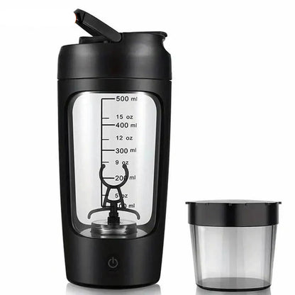 500ML Electric Shaker Bottle USB C Rechargeable Automatic Mixer Black