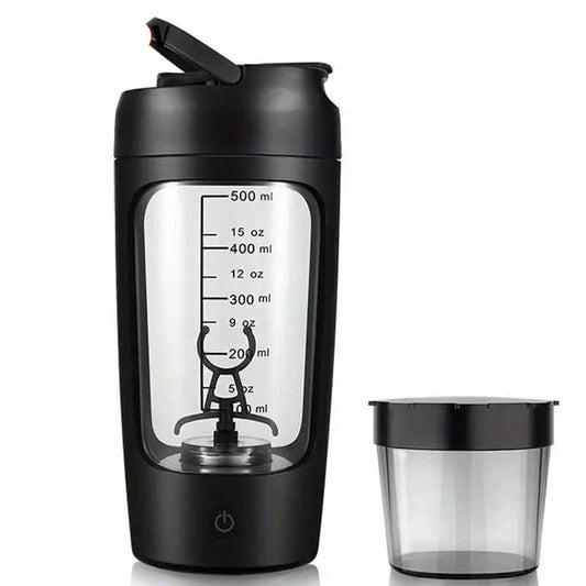 500ML Electric Shaker Bottle USB C Rechargeable Automatic Mixer Black