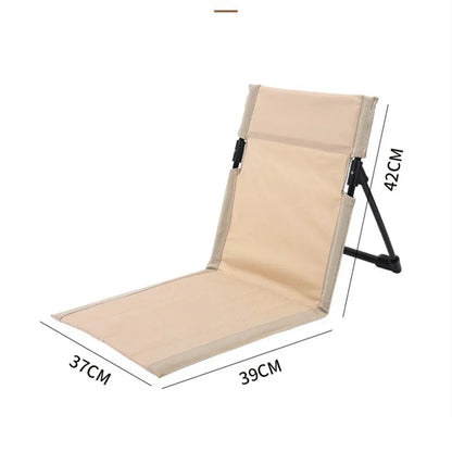 Outdoor Foldable Reclining Camping Chair with Backrest Cushion