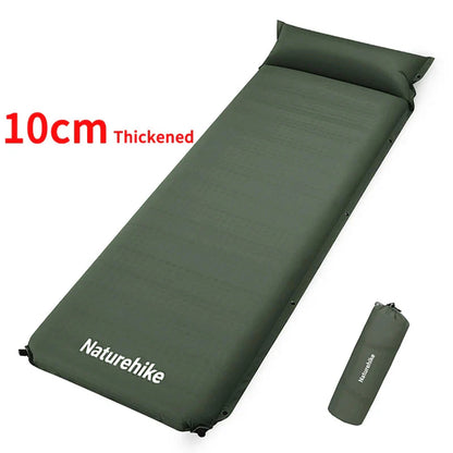 10cm Thick Self-Inflating Double Mattress with Pillow Green