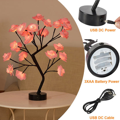 Table Lamp Rose Flower Tree